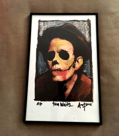 TOM WAITS - SKULL PRINT - LIMITED EDITION SIGNED #d FRAMED