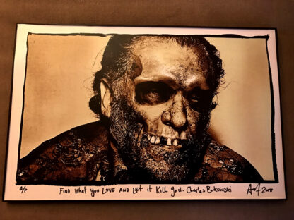 CHARLES BUKOWSKI SKULL ART PRINT - BY POP ARTIST ADAM TURKEL 2018